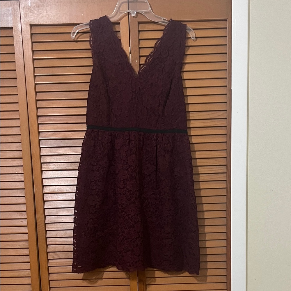 LOFT Burgundy Lace Dress